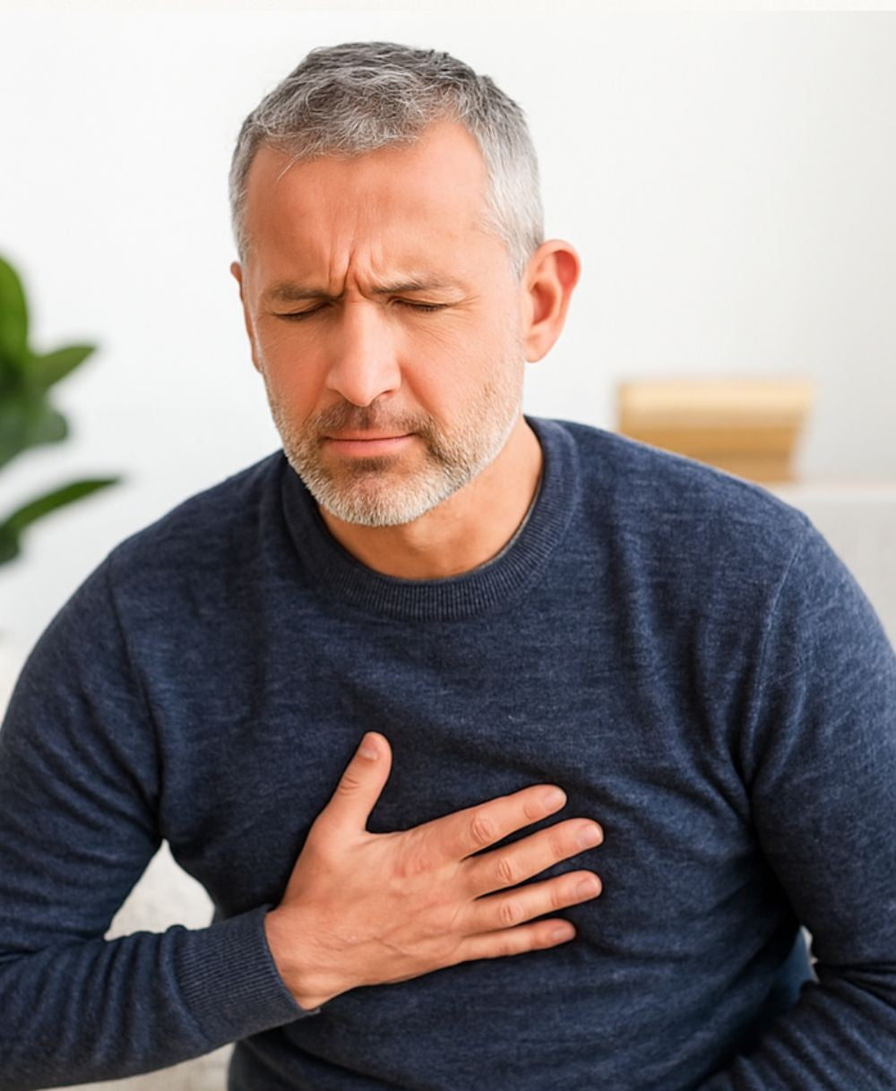 Lifestyle_man holding chest feeling sick