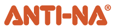 Logo of ANTI-NA with orange text on a white background