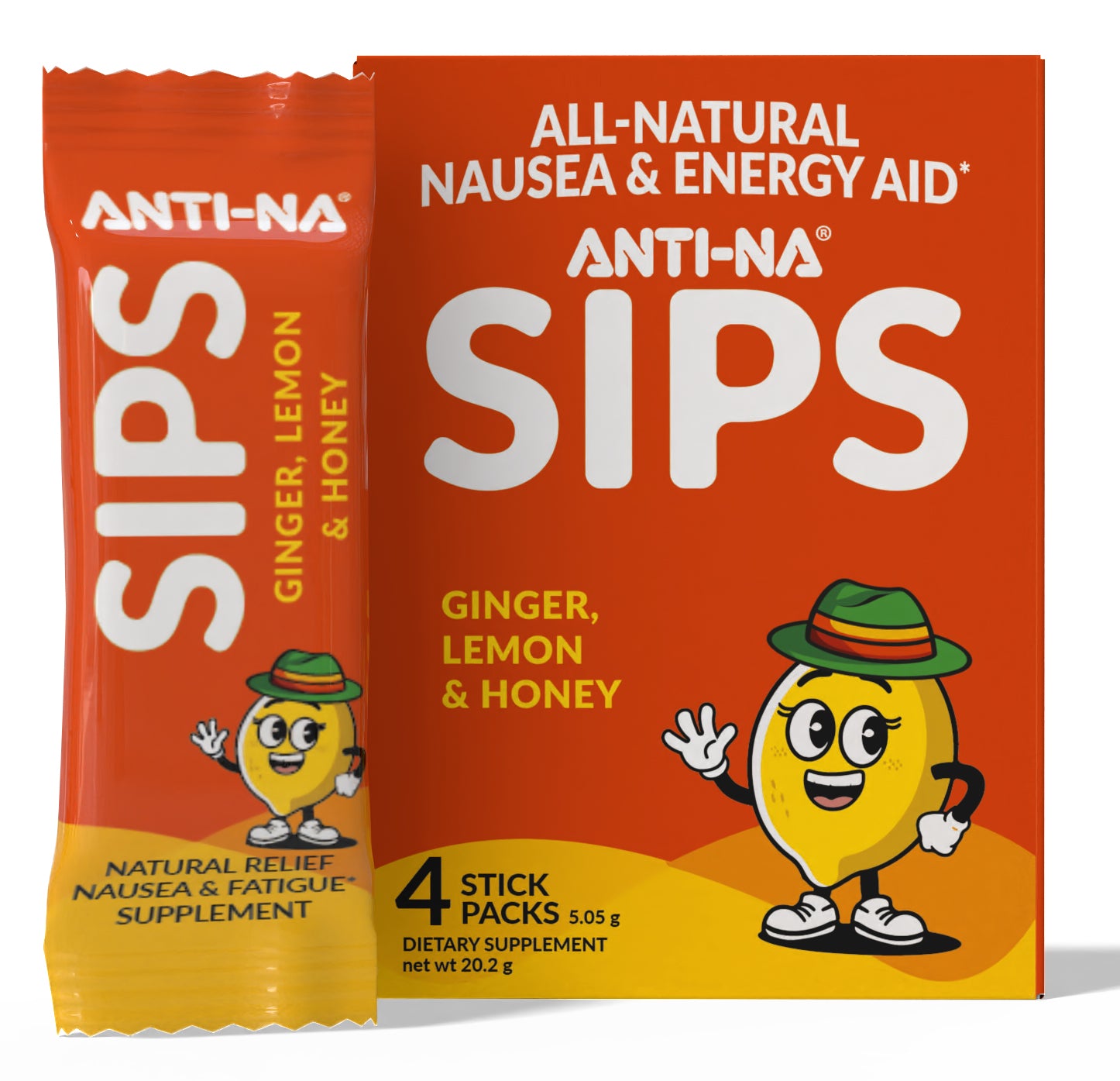 Anti-na SIPS 4 count box for nausea and energy support